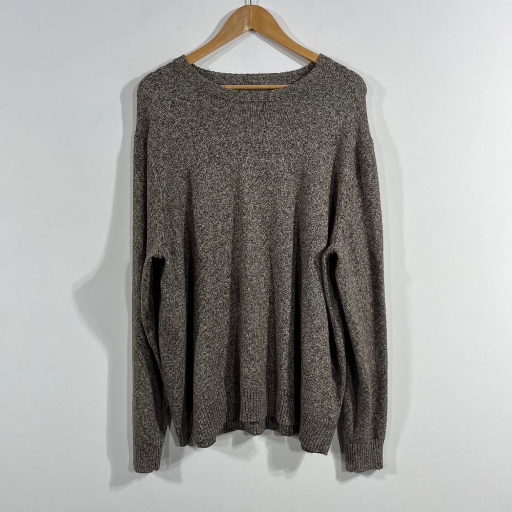 Croft & Barrow Fisherman Brown Knit Crewneck Sweater Cotton Womenx XXL Granola